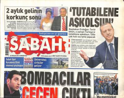 Sabah Gazetesi 20 Nisan 2013 - Nasreddin Hocanın Mezar Yeri Bulundu - NSU Davasında Türk Basınına 4 Kontenjan GZ124694 - 1