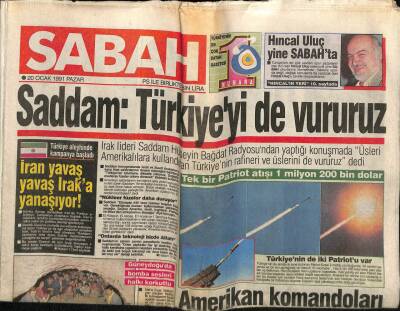 Sabah Gazetesi 20 Ocak 1991 - Hülya Avşar İrticaya Hayır Dedi GZ62892 - 1
