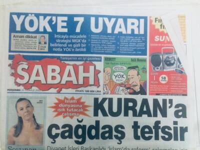 Sabah Gazetesi 20 Temmuz 2000 - Yöke 7 Uyarı,Kuran-a Çağdaş Tefsir GZ40531 - 1