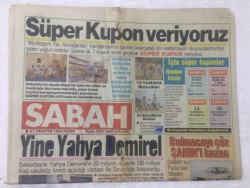Sabah Gazetesi 21 Ağustos 1988 - Yine Yahya Demirel,Cem Karacanın Parmağı Koptu - GZ17466 - 2