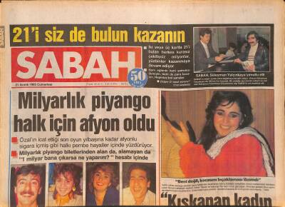 Sabah Gazetesi 21 Aralık 1985 - Gönül Yazar Açıkladı 30 Aralık Pazartesi Günü Evleniyorum GZ127704 - 1