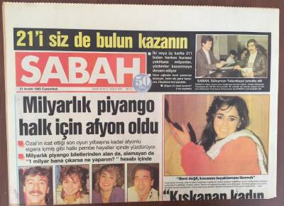 Sabah Gazetesi 21 Aralık 1985 - Gönül Yazar Evleniyor GZ10190 - 1