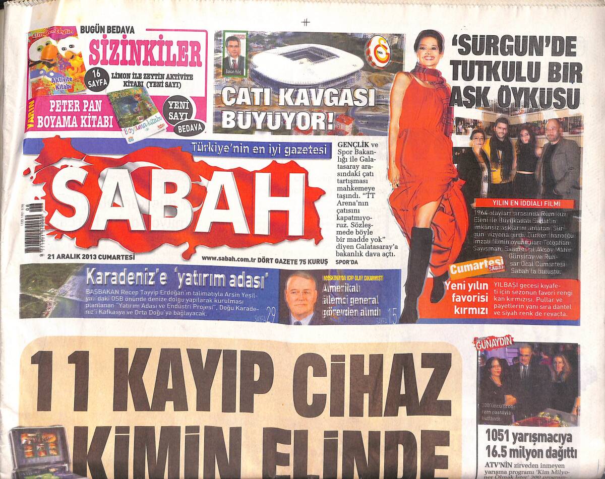 Sabah Gazetesi 21 Aralık 2013 - Polis A'dan Z'ye Y'ye Yenilendi - Günde 37 Milyon Dolar Kazanıyor GZ135526 - 1