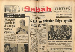 Sabah Gazetesi 21 Ekim 1966 - CHPde Solcular İkiye Ayrıldı GZ64246 - 2