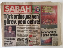 Sabah Gazetesi 21 Eylül 1990 - Futbolumuzda Yenilik İthal Sis Bombaları, Fener Attıkça Bomba Patladı GZ11627 - 2