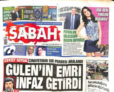 Sabah Gazetesi 21 Haziran 2015 - Dünya Tarihinin En Büyük Tür Kırımı Geliyor - Rusyada Aya İniş Dosyasını Açıyor GZ98409 - 1
