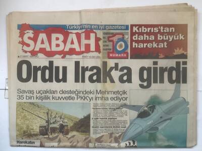 Sabah Gazetesi 21 Mart 1995 - Ordu Iraka Girdi GZ7425 - 1