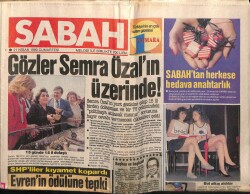 Sabah Gazetesi 21 Nisan 1990 - Gözler Semra Özalın Üzerinde ! GZ62878 - 2