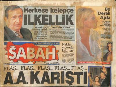 Sabah Gazetesi 21 Ocak 2001 - İslam Çupi Komada GZ84768 - 1