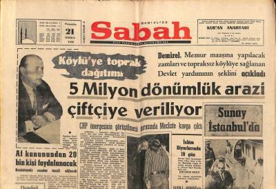 Sabah Gazetesi 21 Temmuz 1966 - CHP Önergesinin Görüşülmesi Sırasında Mecliste Kavga Çıktı GZ80745 - 1