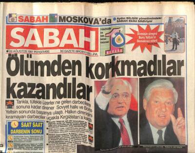 Sabah Gazetesi 22 Ağustos 1991 - Moskovada Yeni Dönem GZ76639 - 1