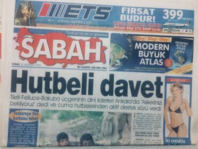 Sabah Gazetesi - 22 Ağustos 2003 - Hutbeli Davet, Boğazda Ajda Rüzgarı Esti GZ46783 - 1