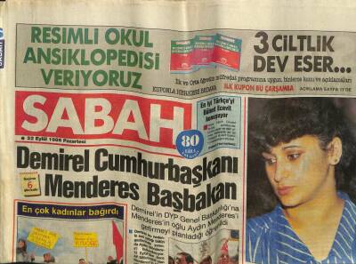 Sabah Gazetesi 22 Eylül 1986 - Doğum Günü Hediyesi GZ56657 - 1