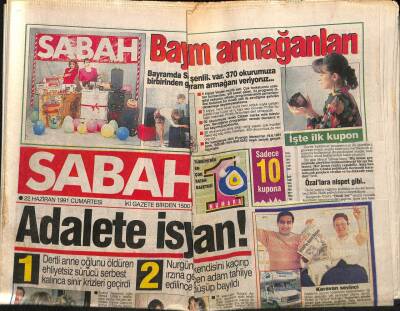 Sabah Gazetesi 22 Haziran 1991 - Sabancının 200 Milyonluk Gelinliği Hazır GZ83177 - 1