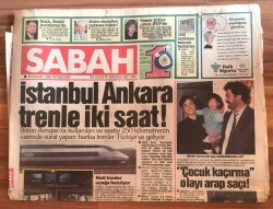 Sabah Gazetesi 22 Kasım 1990 - İstanbul Ankara Trenle İki Saat GZ1814 - 1