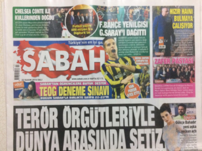 Sabah Gazetesi 22 Kasım 2016 - Fenerbahçe Yenilgisi Galatasarayı Dağıttı GZ27909 - 1