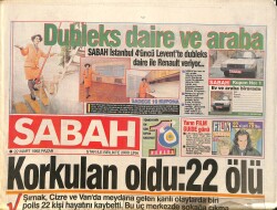 Sabah Gazetesi 22 Mart 1992 - Fenerbahçe'de Tanju Oynuyor - Cizre Ve Şırnak'ta Kan Döküldü GZ3390 - Gökçekoleksiyon