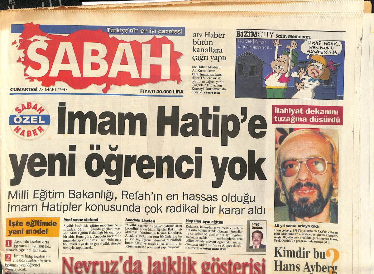 Sabah Gazetesi 22 Mart 1997 - Türkiye-AB Danışma Konseyi Kuruldu - Kimdir Bu Hans Ayberg ? GZ148019 - 1