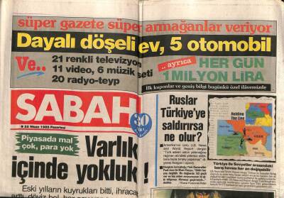 Sabah Gazetesi 22 Nisan 1985 - Doğum Günü Hediyesi GZ55939 - 1