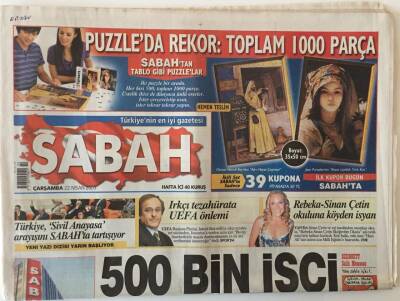 Sabah Gazetesi 22 Nisan 2009 - 500 Bin İşçi Aranıyor Hükümet Kamuya Yararlı İşlerde Altı Ay Asgari Ücretle Çalıştırılacak GZ20710 - 1