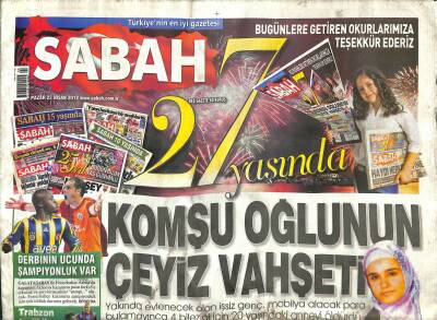 Sabah Gazetesi 22 Nisan 2012 - Endonezya Beşik Gibi Sallandı - Derbinin Ucunda Şampiyonluk Var GZ123381 - 1