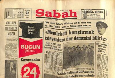 Sabah Gazetesi 22 Şubat 1967 - Necip Fazılın İstanbul Konferansı GZ77368 - 1