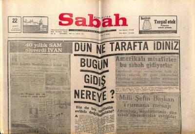 Sabah Gazetesi 22 Şubat 1969 - İsrail Arap Memleketlerine Saldırıya Hazırlanıyor GZ63898 - 1