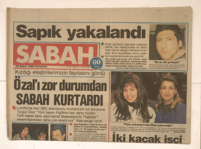 Sabah Gazetesi 22 Şubat 1986 - Özalı Zor Durumdan SABAH Kurtardı GZ7774 - 1
