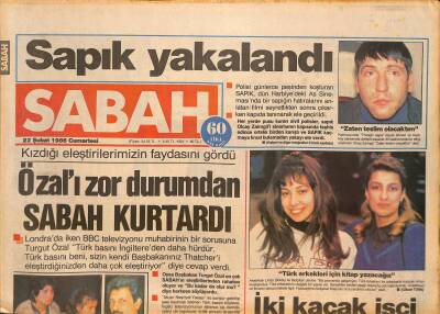 Sabah Gazetesi 22 Şubat 1986 - Serpil Çakmaklı Resmen Serpil Çakmaklı Oldu - Zeki Alasya Çapkınlıkta Kadir İnanırı Bile Solladı GZ126745 - 1