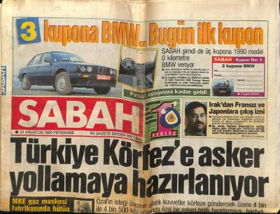 Sabah Gazetesi 23 Ağustos 1990 - Türkiye Körfeze Asker Yollamaya Hazırlanıyor GZ61511 - 2