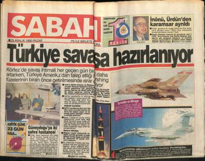 Sabah Gazetesi 23 Aralık 1990 - İnönü Ürdünden Karamsar Ayrıldı GZ62898 - 2