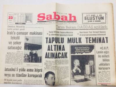 Sabah Gazetesi 23 Ekim 1967 - Tapulu Mülk Teminat Altına Alınacak GZ53312 - 1