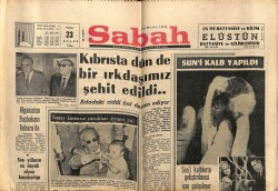 Sabah Gazetesi 23 Eylül 1966 - Kıbrısta Dün de Bir Irkdaşımız Şehit Edildi GZ64140 - 1