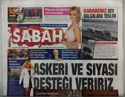 Sabah Gazetesi 23 Eylül 2014 Obamadan Erdoğana Yabancı Savaşçılar Daveti - GZ44911 - 2