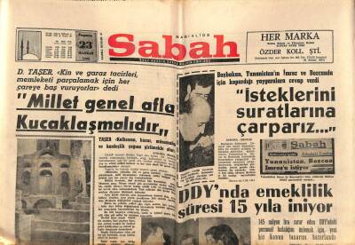 Sabah Gazetesi 23 Haziran 1966 - Mesih Paşa Camii İbadete Açılıyor GZ82062 - 1