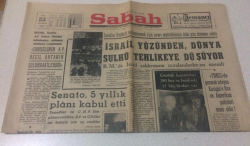 Sabah Gazetesi 23 Haziran 1967 - İsrail Yüzünden Dünya Sulhü Tehlikeye Düşüyor - GZ15412 - 2