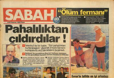 Sabah Gazetesi 23 Haziran 1985 - Salatalık Yüzünden Ahu Tuğba İle Banu Alkan Darıldı - Evrenin Tatilde En İyi Arkadaşı Küçük Torunu Elif Can Oldu GZ126229 - 1