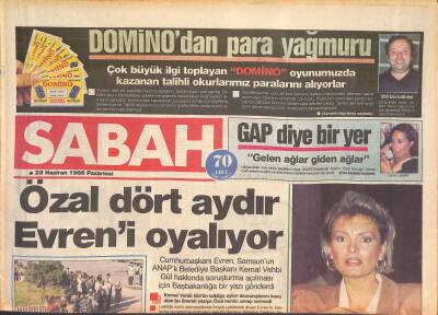 Sabah Gazetesi 23 Haziran 1986 - ANAP Milletvekili Ajda Pekkanı Şaşırttı - Özal 4 Aydır Evreni Oyalıyor GZ127076 - 1