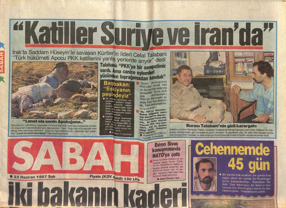 Sabah Gazetesi 23 Haziran 1987 - Sibel Savacı İlk Mezunlarını Verdi - Katiller Suriye Ve İran'da GZ153263 - 1