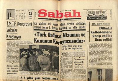 Sabah Gazetesi 23 Kasım 1966 - TMTF Kongresini Solcular Karıştırıyor GZ80691 - 1