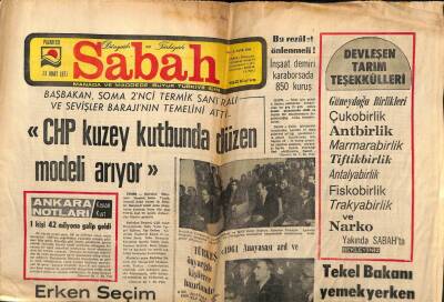 Sabah Gazetesi 23 Mart 1977 - CHP Kuzey Kutbunda Düzen Modeli Arıyor GZ64059 - 2