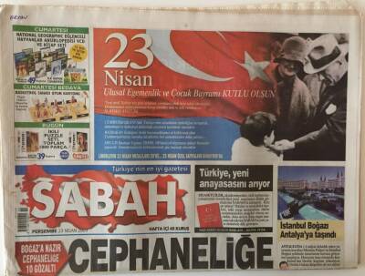 Sabah Gazetesi 23 Nisan 2009 - 23 Nisan Ulusal Egemenlik Ve Çocuk Bayramı Kutlu Olsun GZ20739 - 1