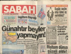 Sabah Gazetesi 23 Ocak 1989 - Alaattin ÇakıcıKısa Zamanda Teslim Olacağım GZ61455 - 2