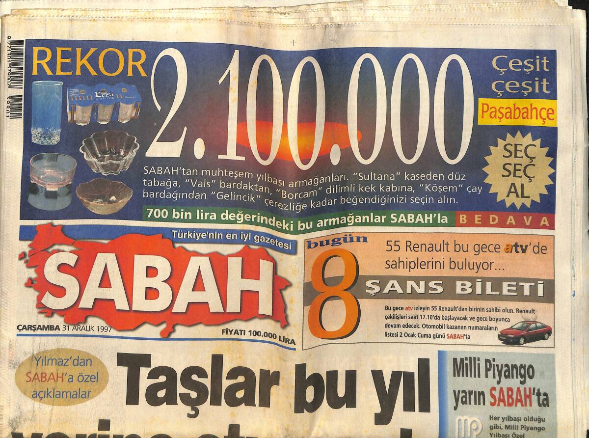 Sabah Gazetesi 24 Ağustos 2004 - Cim Bom'un Gizli Planı - Ronaldo Ödüle Doymadı GZ157272 - 1
