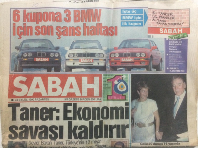 Sabah Gazetesi 24 Eylül 1990 - Amerikanın Iraka Saldırı Planı İçinde Türkiyede Yer Alıyor GZ27390 - 1