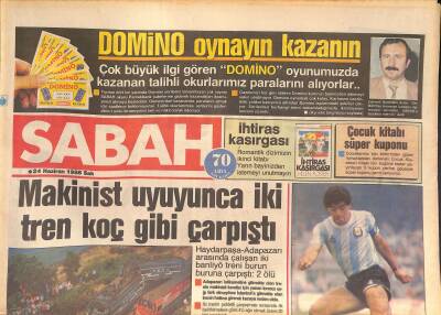 Sabah Gazetesi 24 Haziran 1986 - En Büyük Maradona - Bayan Dalana Yardım GZ127063 - 1
