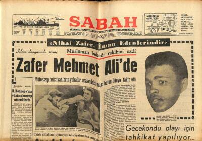 Sabah Gazetesi 24 Kasım 1965 - Müslüman Boksör Mehmet Ali Clay Rakibini Ezdi GZ74891 - 1