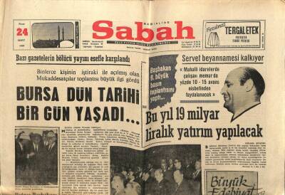 Sabah Gazetesi 24 Mart 1968 - Bulgaristan Başbakanı Jivkov Türkiyede GZ63975 - 2