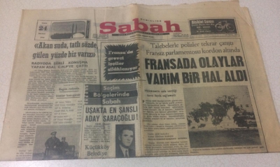 Sabah Gazetesi 24 Mayıs 1968 - Fransada Olaylar Vahim Bir Hal Aldı - GZ15438 - 2