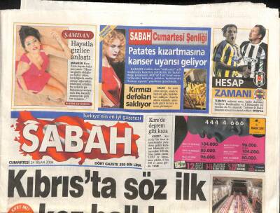 Sabah Gazetesi 24 Nisan 2004 - Mahsun Kırmızıgül,Geçmişi Silmek İstercesine Büyük Bir Değişim İçine Girdi GZ106638 - 1